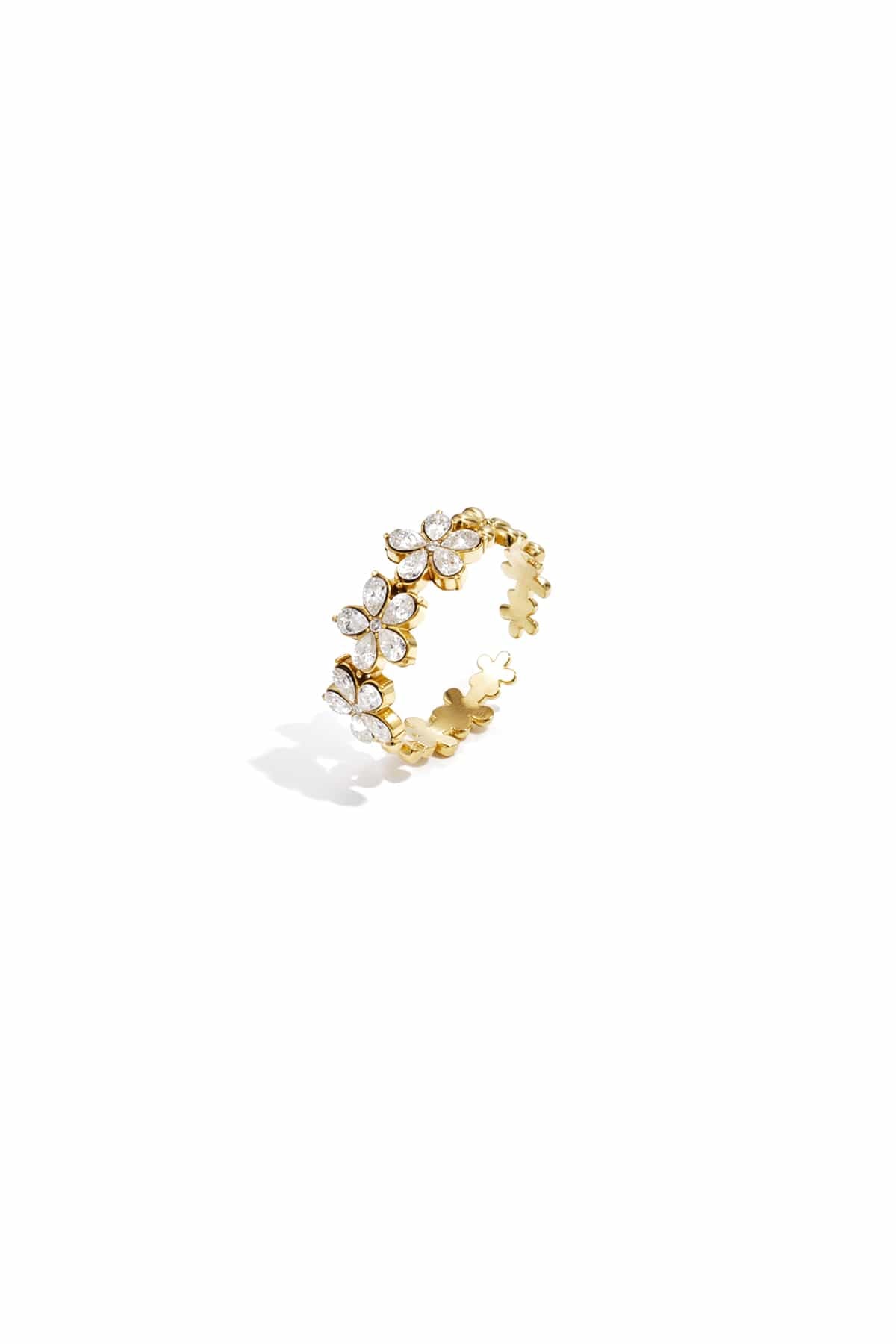 MEA NANI JEWELLERY Justerbar ring FLEUR Ring – 14K gullbelagt