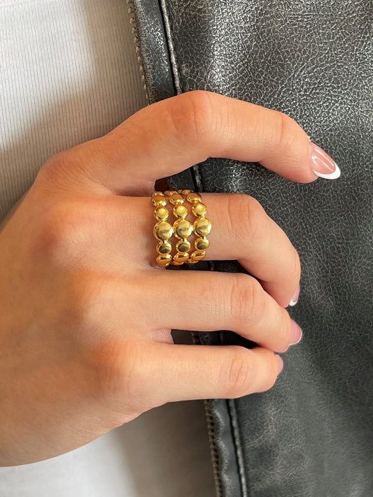MEA NANI JEWELLERY Justerbar ring GLOW GETTER - 18K pvd gullbelagt ring