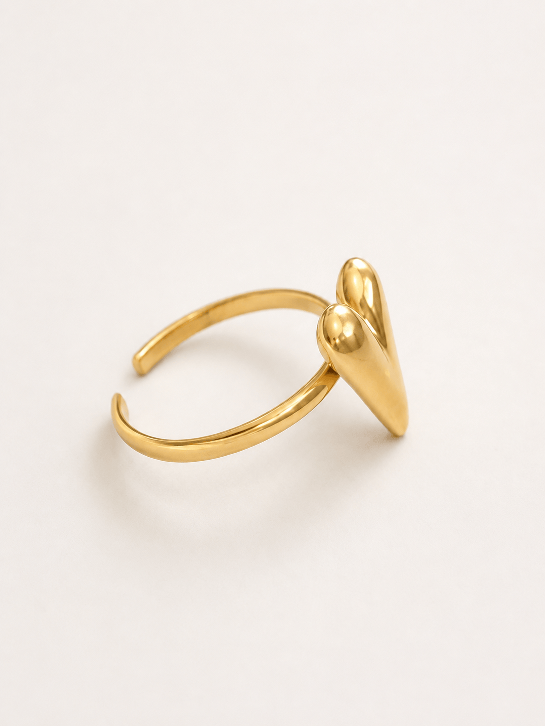 MEA NANI JEWELLERY Justerbar ring GOLDEN HEART RING - 14K gullbelagt