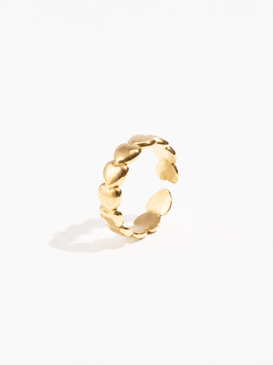 MEA NANI JEWELLERY Justerbar ring HELLO LOVE Justerbar Ring – 14K gullbelagt