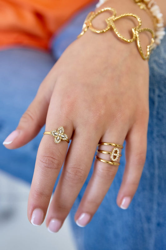 MEA NANI JEWELLERY Justerbar ring RIVA Ring – 14K gullbelagt