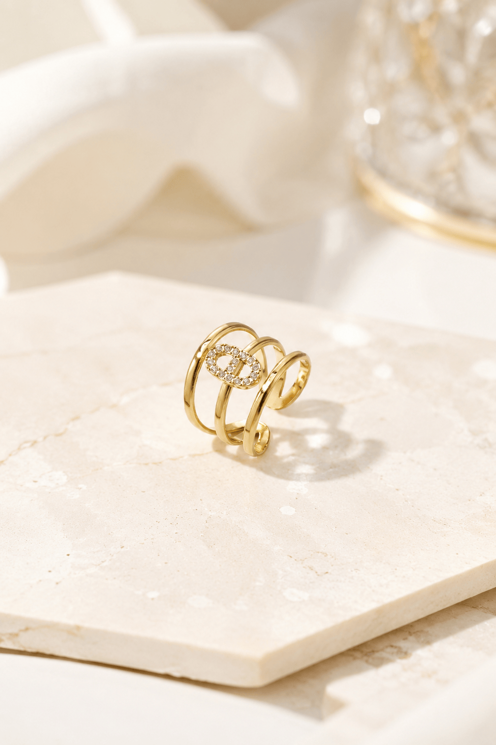 MEA NANI JEWELLERY Justerbar ring RIVA Ring – 14K gullbelagt