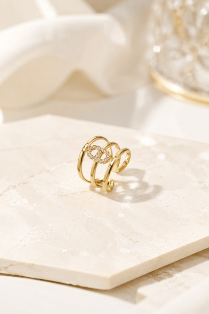MEA NANI JEWELLERY Justerbar ring RIVA Ring – 14K gullbelagt