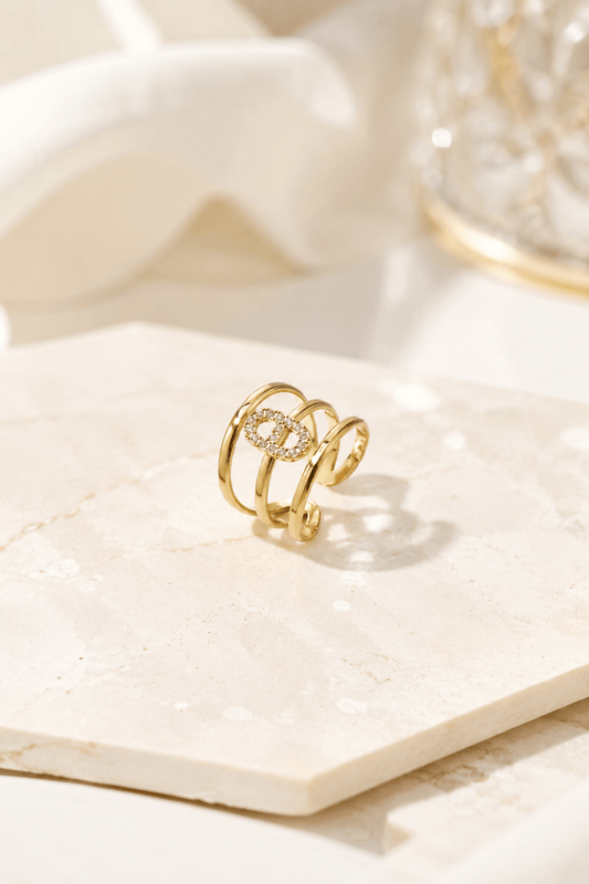 MEA NANI JEWELLERY Justerbar ring RIVA Ring – 14K gullbelagt