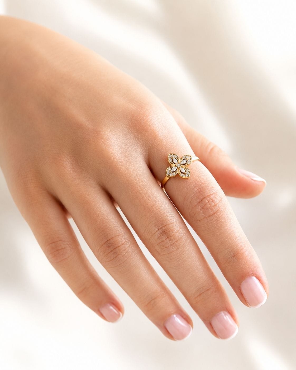 MEA NANI JEWELLERY Justerbar ring VIOLA Ring – 14K gullbelagt