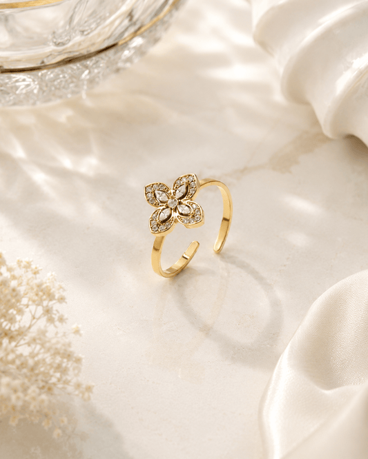 MEA NANI JEWELLERY Justerbar ring VIOLA Ring – 14K gullbelagt