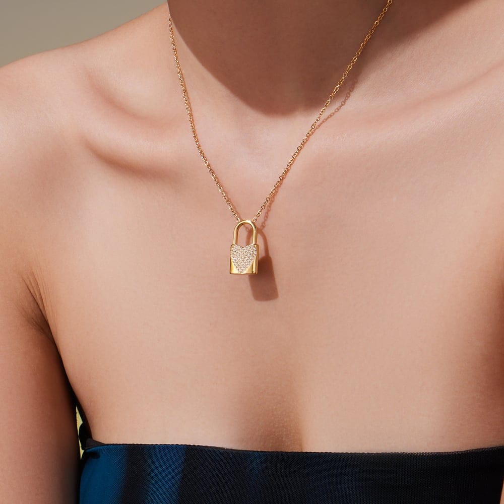 MEA NANI JEWELLERY KEY TO MY HEART - Halskjede 18K gullbelagt