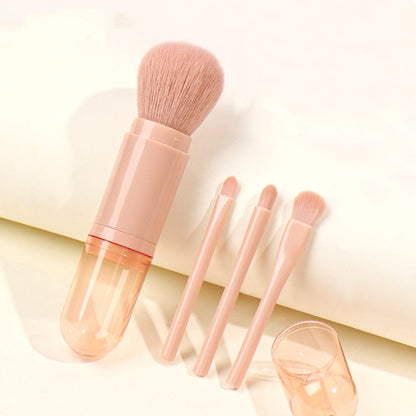 MEA NANI JEWELLERY Make-up børster Rosa SMINKEKOST SETT I ROSA REISEETUI – 4 MYKE MAKE-UP BØRSTER