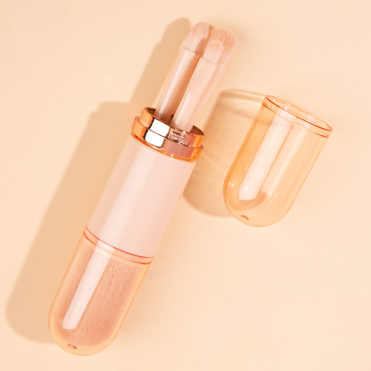 MEA NANI JEWELLERY Make-up børster Rosa SMINKEKOST SETT I ROSA REISEETUI – 4 MYKE MAKE-UP BØRSTER