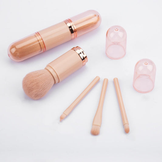 MEA NANI JEWELLERY Make-up børster Rosa SMINKEKOST SETT I ROSA REISEETUI – 4 MYKE MAKE-UP BØRSTER