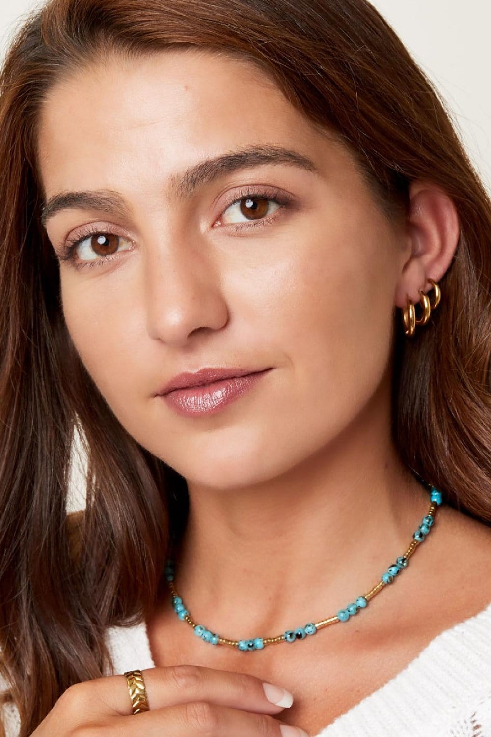 MEA NANI JEWELLERY Øredobber CHUNKY HOOPS SET – 14k gullbelagt kirurgisk stål