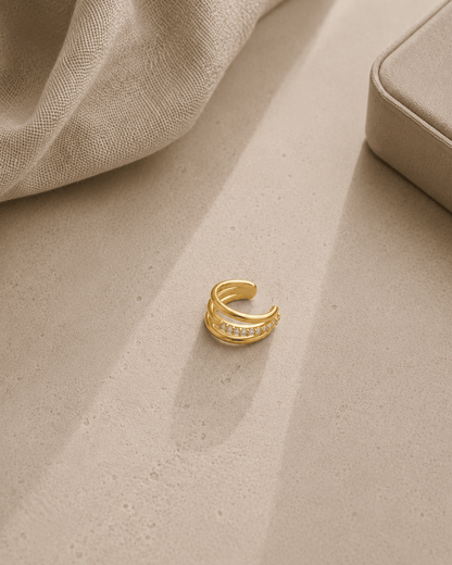 MEA NANI JEWELLERY Øredobber Default TRIO SHINE EAR CUFF – 14K gullbelagt