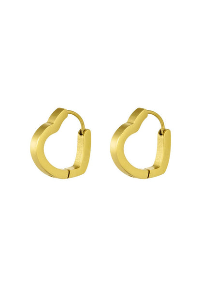 MEA NANI JEWELLERY Øredobber Gull BASIC HEART HOOPS  LARGE - GULLBELAGT