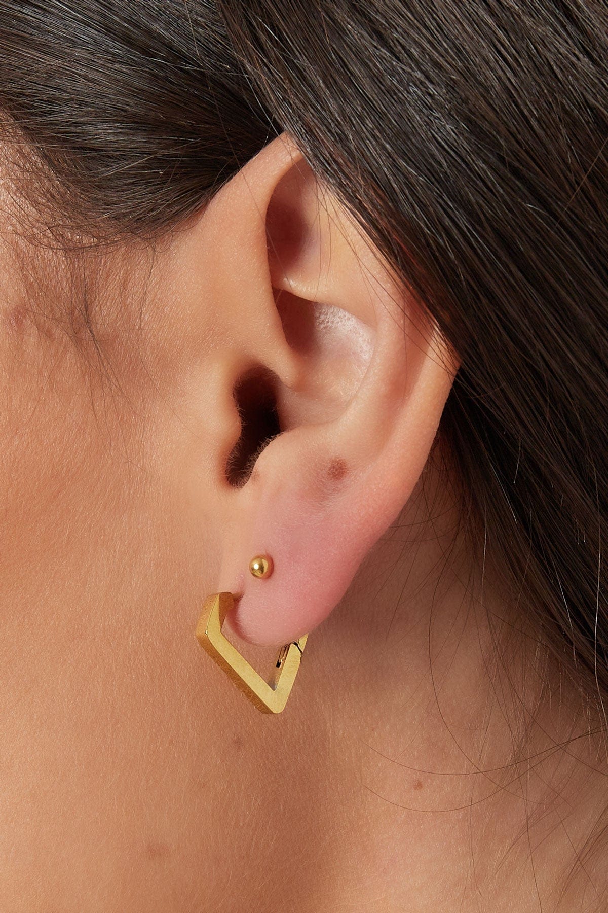 MEA NANI JEWELLERY Øredobber Gull DIAMOND HOOPS - GULLBELAGT