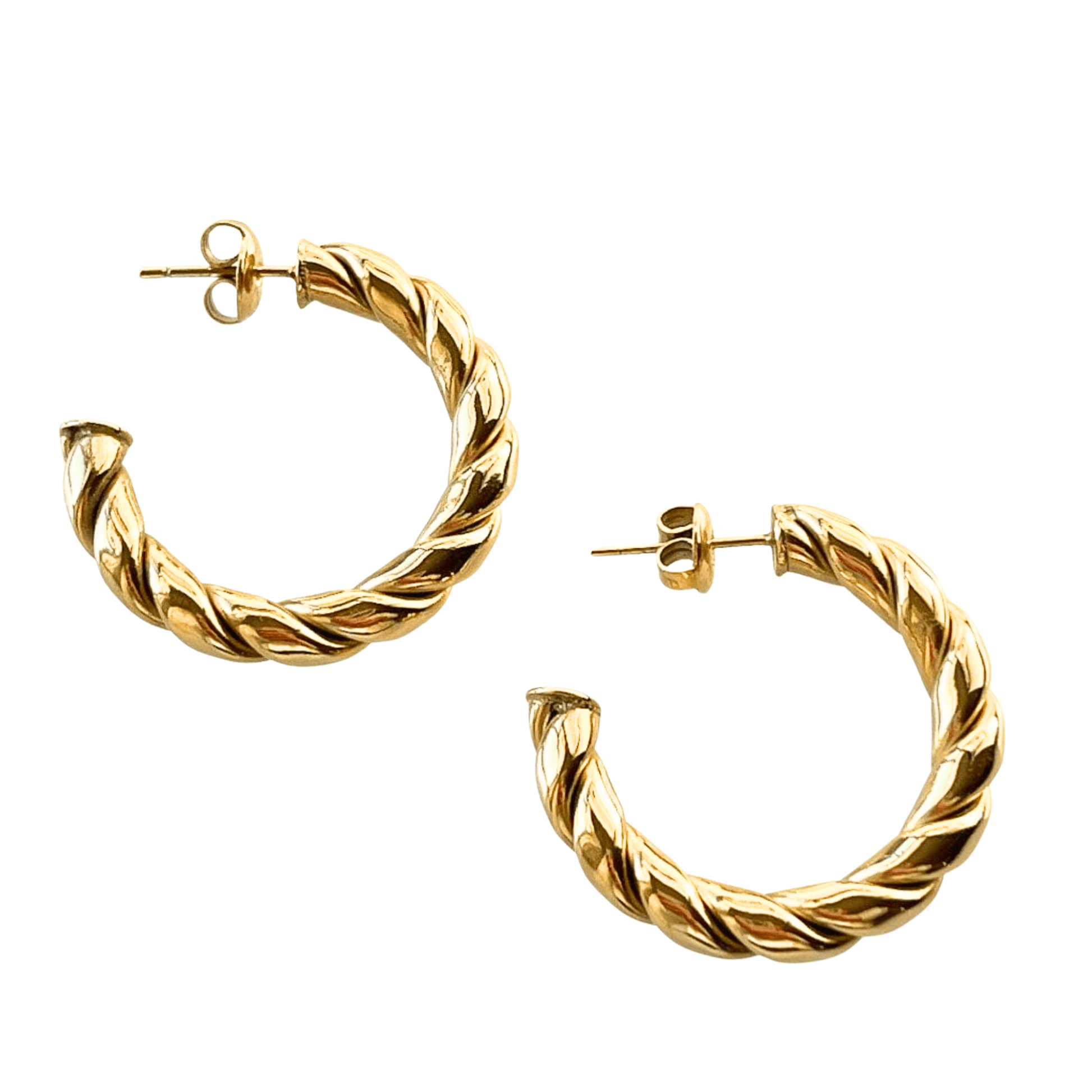 MEA NANI JEWELLERY Øredobber Gull VIKA HOOPS –  14K gullbelagte hoops i tvunnet design
