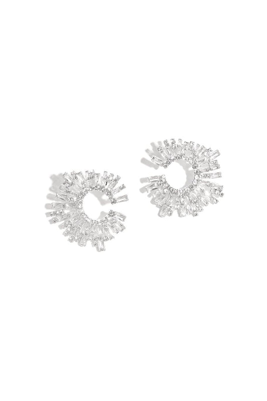 MEA NANI JEWELLERY Øredobber MIDNIGHT SHINE EARRINGS – 14K gullbelagt hvitt gull statementøredobber