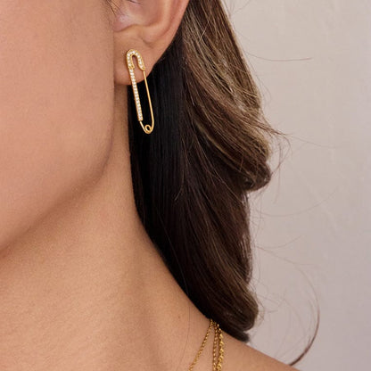 MEA NANI JEWELLERY Øredobber SAFETY GLAM - 18K gullbelagte øredobber