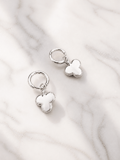 MEA NANI JEWELLERY Øredobber Sølv CLOVER HOOPS 14K gullbelagt eller høypolert stål