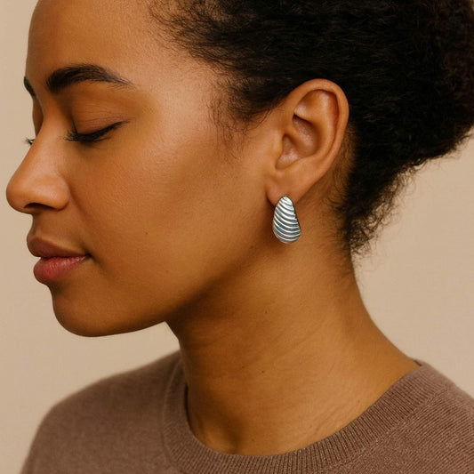 MEA NANI JEWELLERY Øredobber Sølv LINNE – chunky øredobber