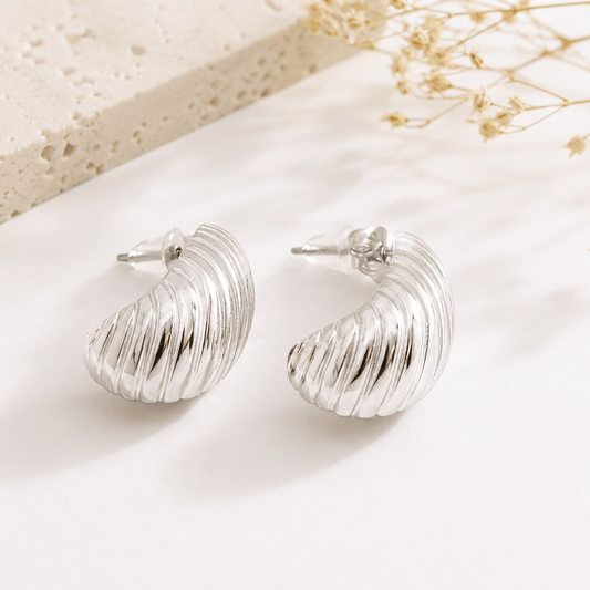 MEA NANI JEWELLERY Øredobber Sølv LINNE – chunky øredobber