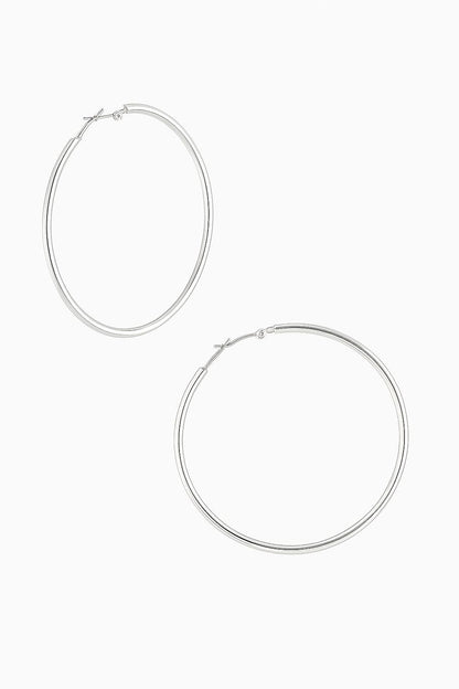 MEA NANI JEWELLERY Øredobber Sølv NAIA – Store sølvbelagte øreringer (6 cm) – nikkelfrie og vannbestandige
