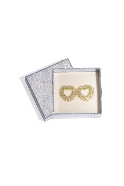 MEA NANI JEWELLERY Øredobber THE AURA HEART EARRINGS – 14 K gullbelagte festøredobber