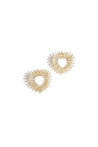 MEA NANI JEWELLERY Øredobber THE AURA HEART EARRINGS – 14 K gullbelagte festøredobber