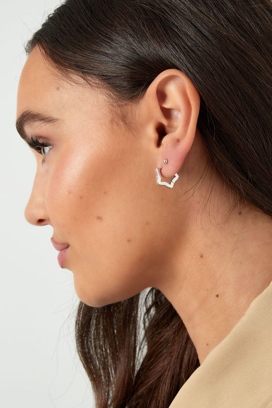 MEA NANI JEWELLERY Øreringer BASIC STAR HOOPS SØLV - SMALL