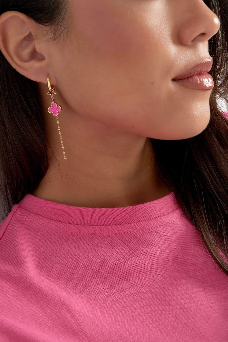 MEA NANI JEWELLERY Øreringer CELESTIAL BLOSSOM GULLBELAGTE ØRERINGER MED CHARMS (14K)
