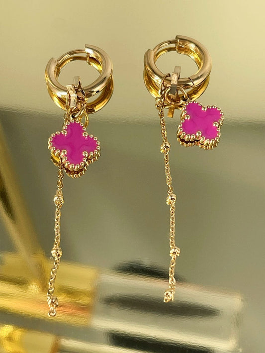 MEA NANI JEWELLERY Øreringer CELESTIAL BLOSSOM GULLBELAGTE ØRERINGER MED CHARMS (14K)