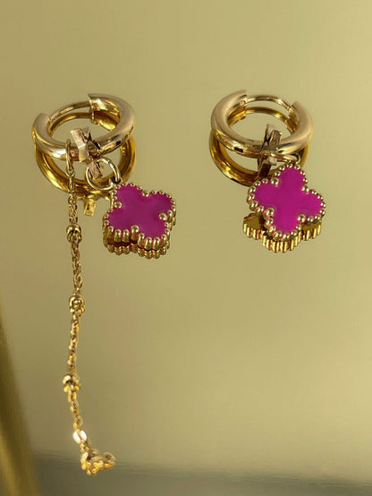 MEA NANI JEWELLERY Øreringer CELESTIAL BLOSSOM GULLBELAGTE ØRERINGER MED CHARMS (14K)