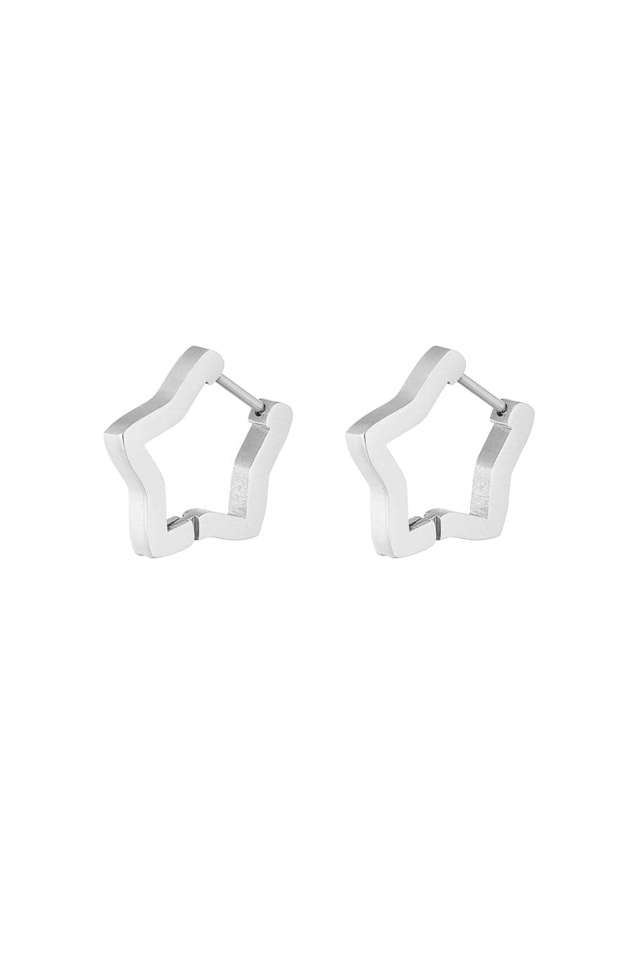 MEA NANI JEWELLERY Øreringer Sølv BASIC STAR HOOPS SØLV - MEDIUM
