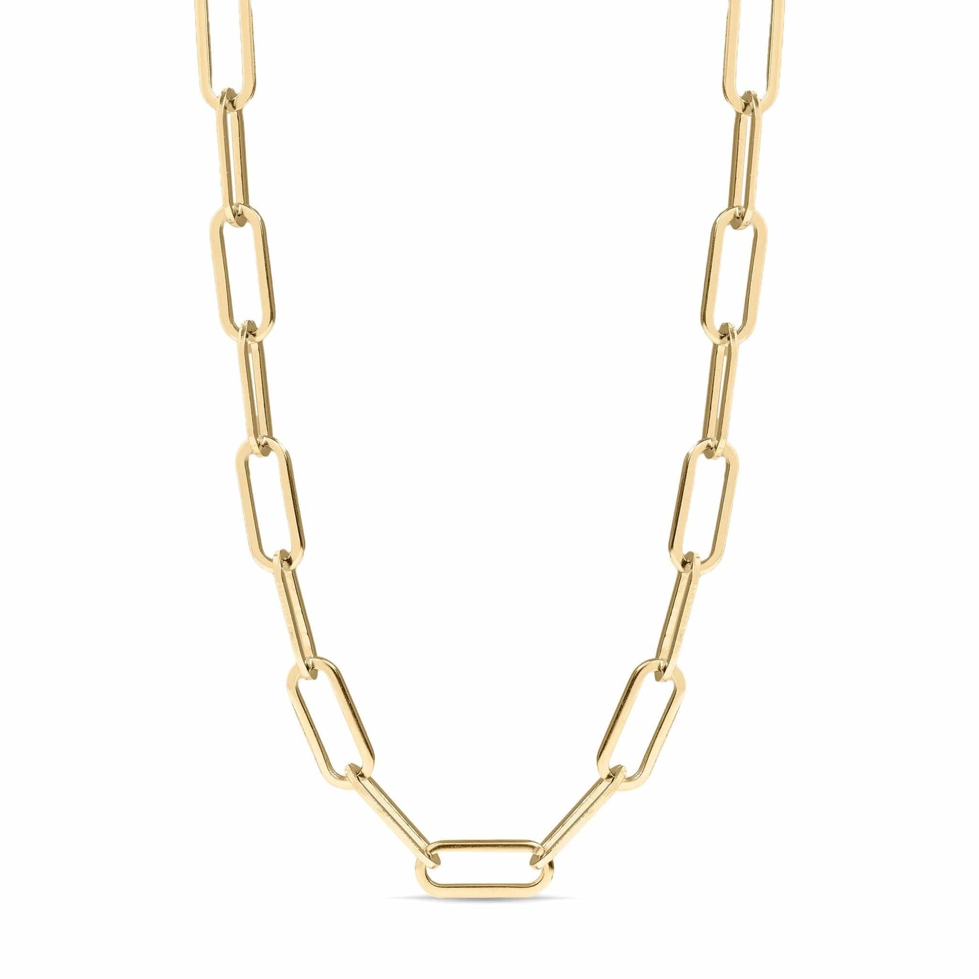 MEA NANI JEWELLERY Paperclip halskjede OSLO LINK NECKLACE – 18K PVD-gullbelagt kjede
