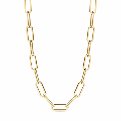 MEA NANI JEWELLERY Paperclip halskjede OSLO LINK NECKLACE – 18K PVD-gullbelagt kjede