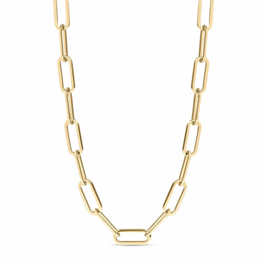MEA NANI JEWELLERY Paperclip halskjede OSLO LINK NECKLACE – 18K PVD-gullbelagt kjede