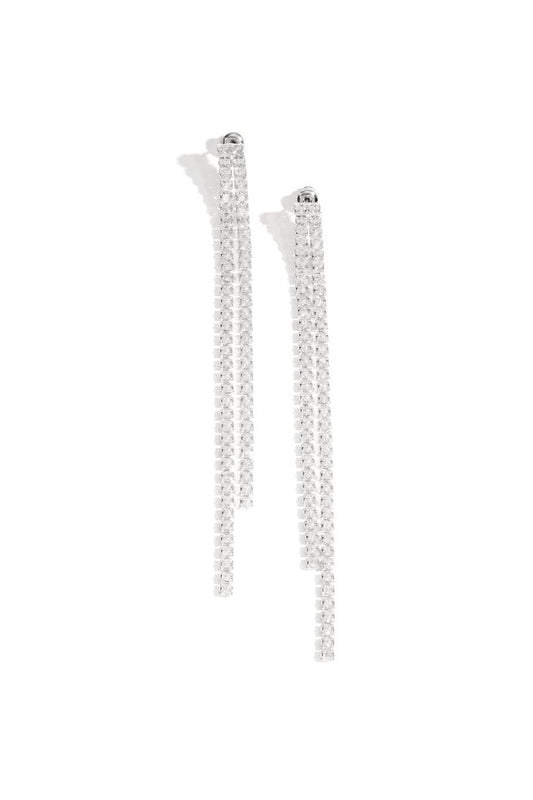MEA NANI JEWELLERY Party øredobber SILVER HAZE – lange glitrende  øredobber 14K gullbelagt