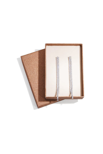 MEA NANI JEWELLERY Party øredobber SILVER HAZE – lange glitrende  øredobber 14K gullbelagt