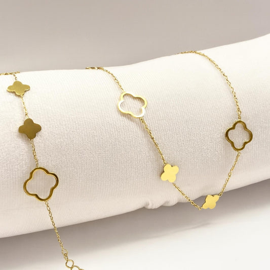 MEA NANI JEWELLERY Smykkesett VICTORIA - Smykkesett med halskjede og armbånd 14K gullbelagt