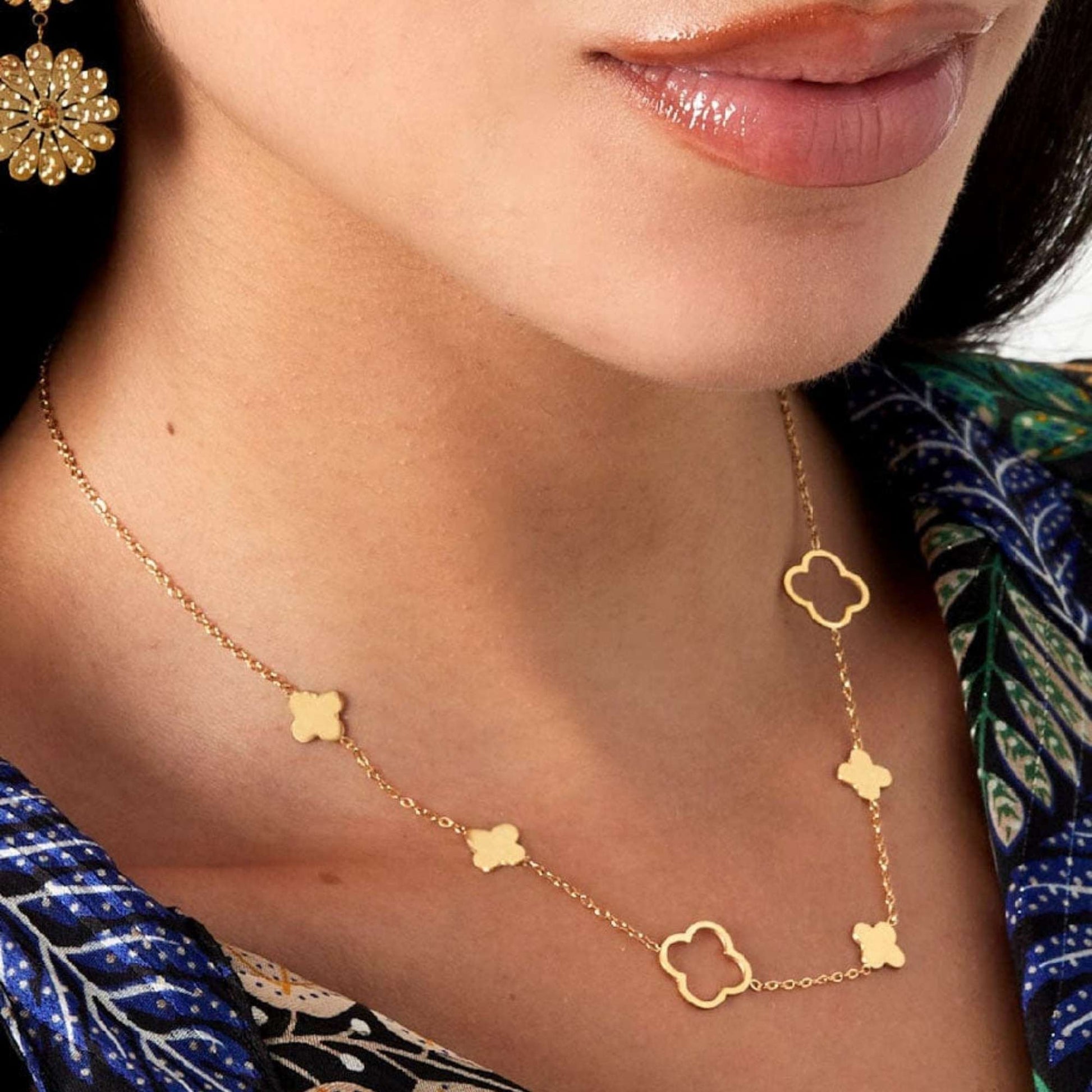 MEA NANI JEWELLERY Smykkesett VICTORIA - Smykkesett med halskjede og armbånd 14K gullbelagt