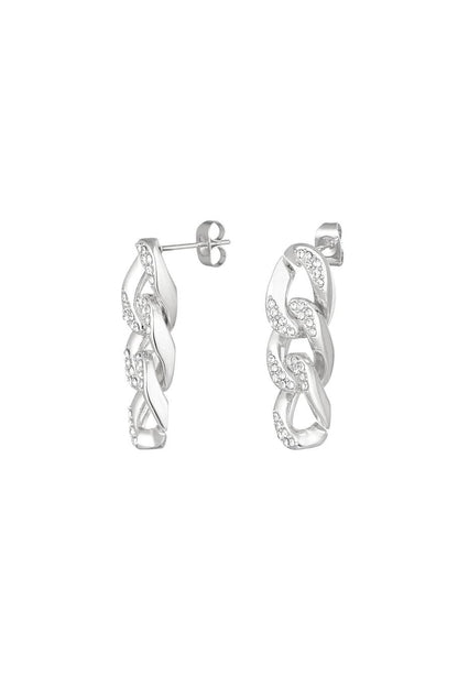 MEA NANI JEWELLERY Soft chain øredobber THE LINK GLOW EARRINGS – Silver Edition