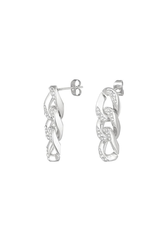 MEA NANI JEWELLERY Soft chain øredobber THE LINK GLOW EARRINGS – Silver Edition