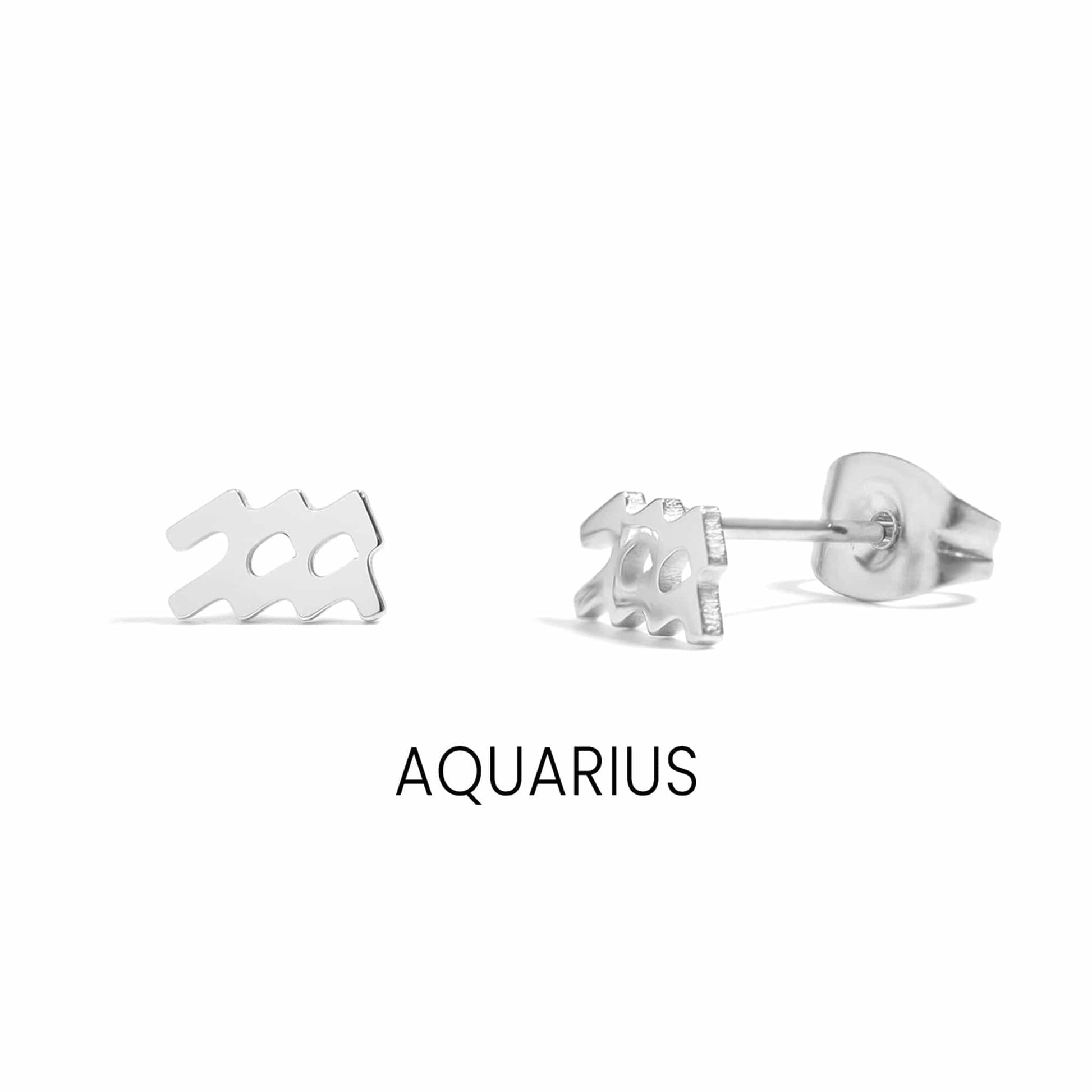 MEA NANI JEWELLERY Stjernetegn øredobber Vannmannen (Aquarius) – 20. januar til 18. februar / Gull ZODIAC SIGN STUDS – Personlige stjernetegn-øredobber i 18K gullbelagt stål