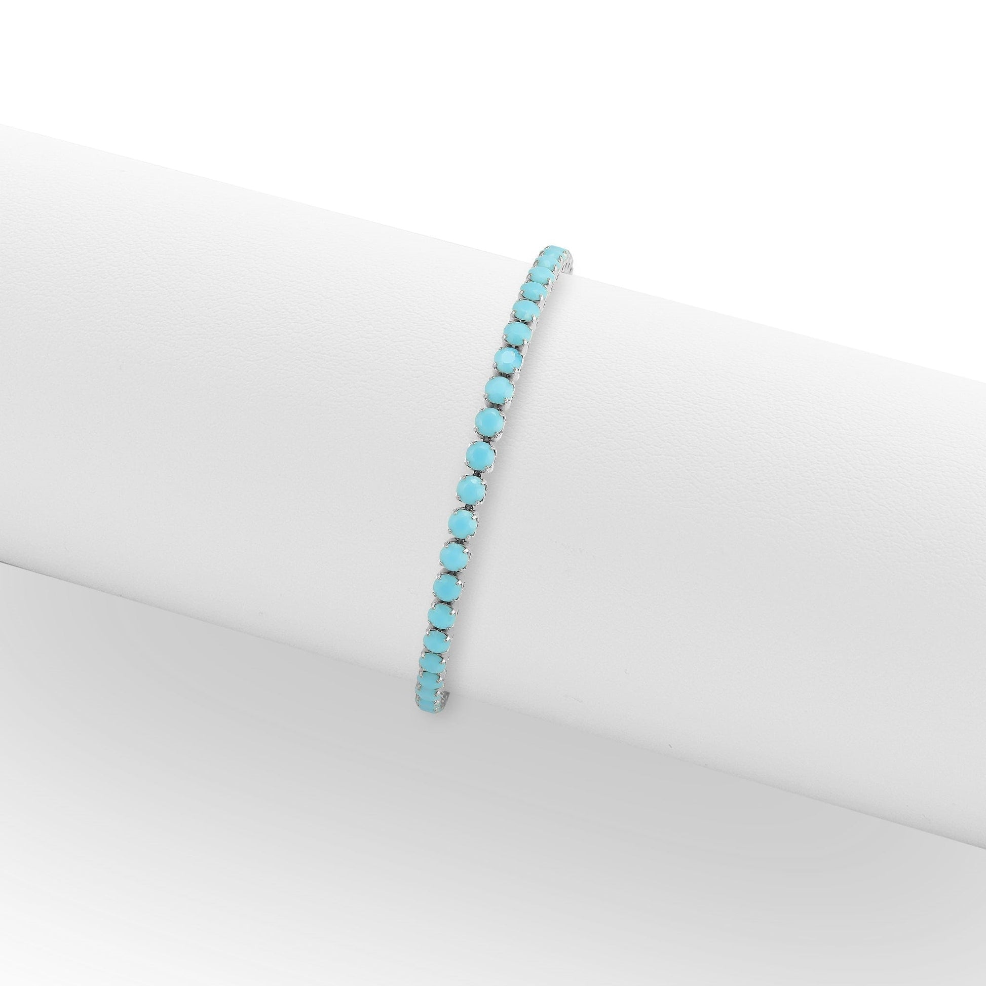 MEA NANI JEWELLERY Tennisarmbånd SANTORINI BRACELET – turkis tennisarmbånd i kirurgisk stål