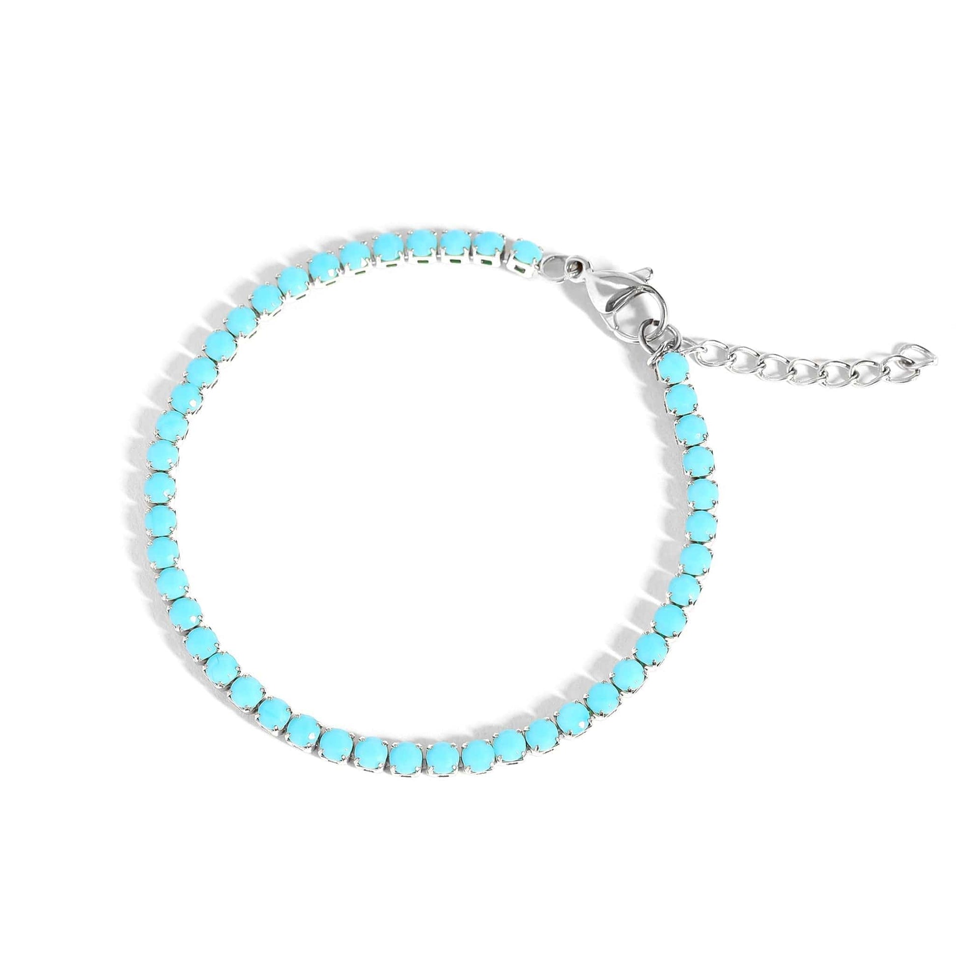 MEA NANI JEWELLERY Tennisarmbånd SANTORINI BRACELET – turkis tennisarmbånd i kirurgisk stål
