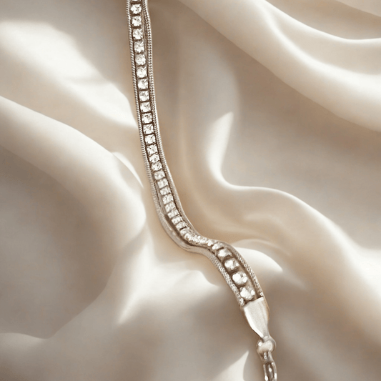MEA NANI JEWELLERY Tennisarmbånd Sølv NOELLE BRACELET – sølv tennisarmbånd i kirurgisk stål