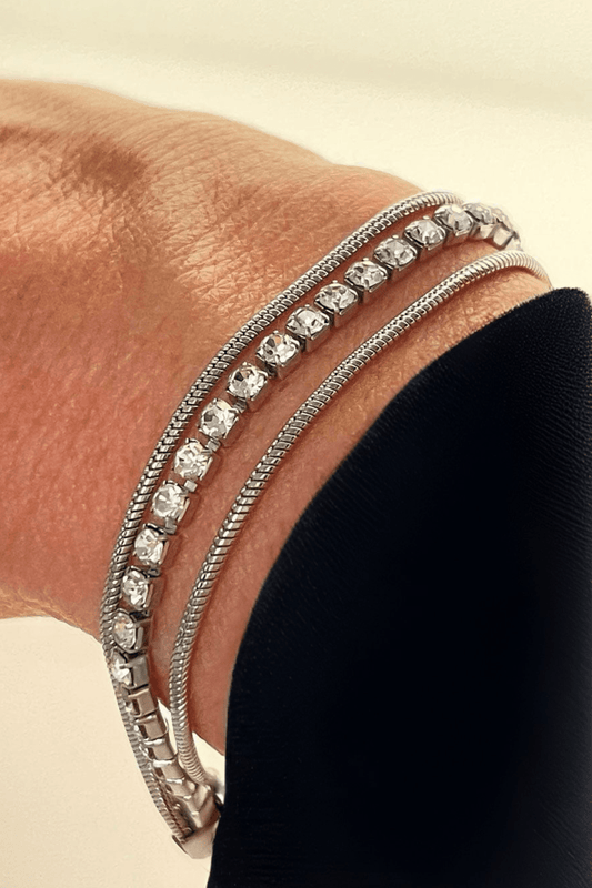 MEA NANI JEWELLERY Tennisarmbånd Sølv NOELLE BRACELET – sølv tennisarmbånd i kirurgisk stål